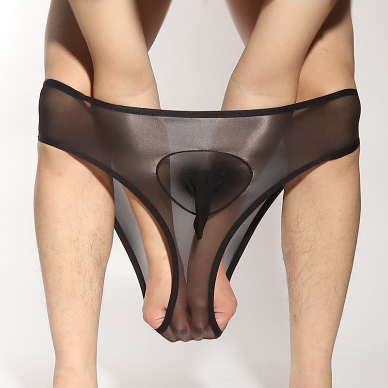 Bikini-Cut Briefs with Crotch Sheath, Translucent